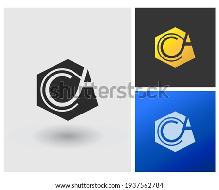 Creative logo template letter CA monogram modern company vector template