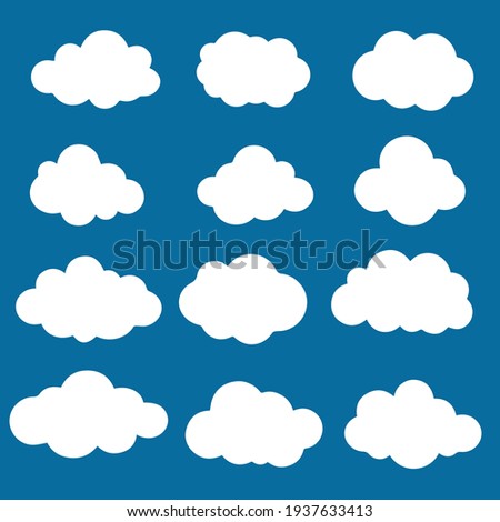 Cloud collection, cloud shapes Vector Illustration