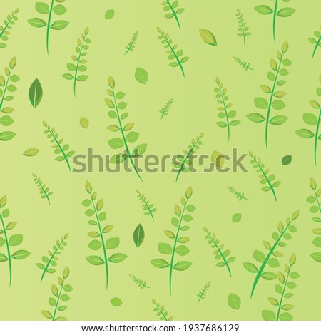 seamless background in nature style green.  Geometric ornament. Elements of leaves. Vector illustration. Use for wallpaper, print packaging paper, textiles.
