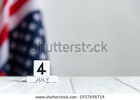 Independence Day, The Fourth of July, calendar on the US flag background, July 4.