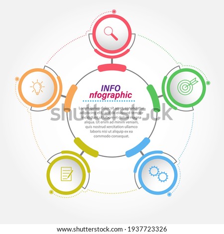 Infographics. Vector template with pictograms for business and finance flowcharts, websites, banners and presentations. Flat style
