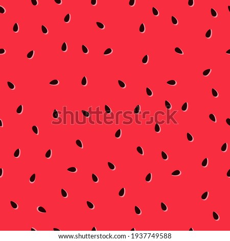 Watermelon vector hand-drawn texture with seeds. Colorful juicy summer tropical vector pattern Royalty-Free Stock Photo #1937749588
