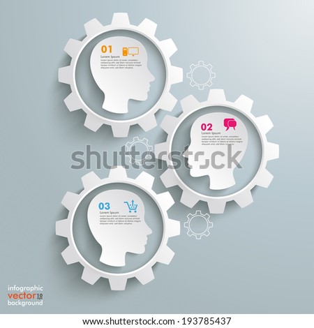 Gear machine with 3 heads on the grey background. Eps 10 vector file.