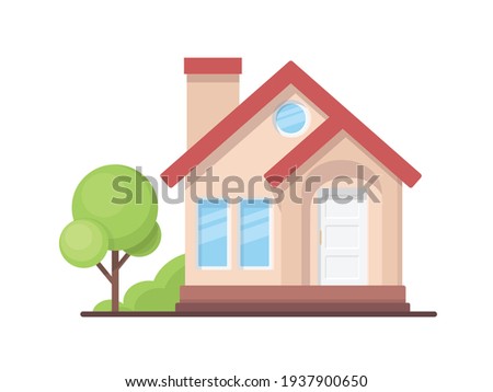 illustration of simple house isolated on white background Royalty-Free Stock Photo #1937900650