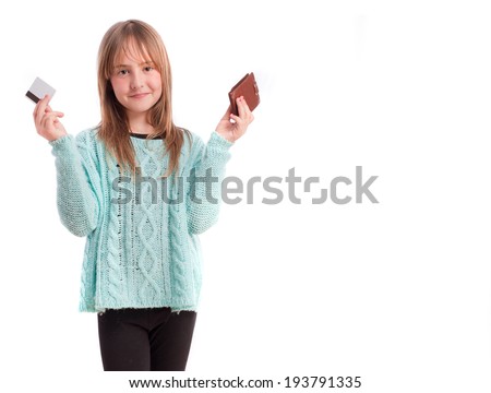 Young girl with a credit card