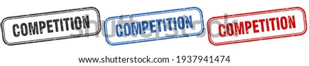 competition square isolated sign set. competition stamp