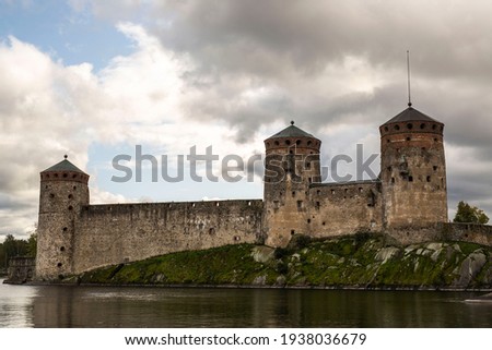 St. Olaf's Castle (Olavinlinna, Olofsborg) in Savonlinna which is situated on the South of Finland pictured in a cloudy day