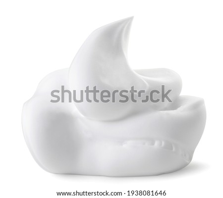 Shaving foam close-up on a white background. Isolated Royalty-Free Stock Photo #1938081646