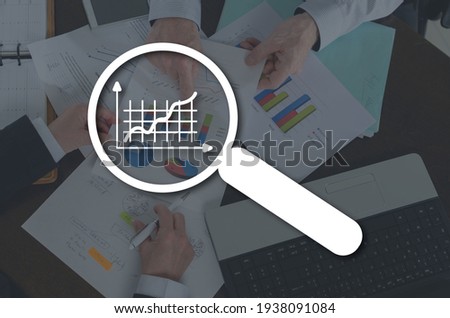 Market analysis concept illustrated by a picture on background