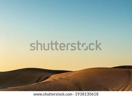 Beautiful sand dunes at sunset