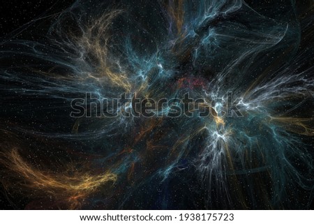 An atmospheric fantasy concept. Of glowing alien clouds in a space.                              Royalty-Free Stock Photo #1938175723
