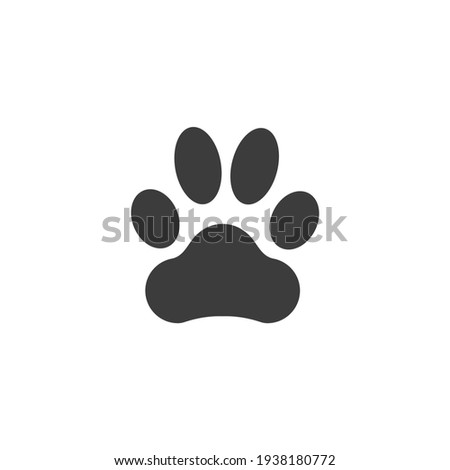 Dog Print Icon Isolated on Black and White Vector Graphic