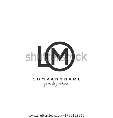LM Initial letter logo inside circle shape inside rounded black monogram