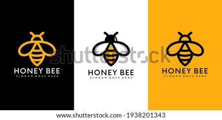 honey Bee animals logo vector Royalty-Free Stock Photo #1938201343