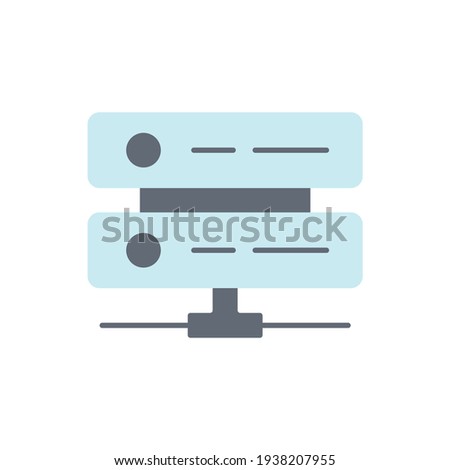 Computer data Server icon in color icon, isolated on white background 