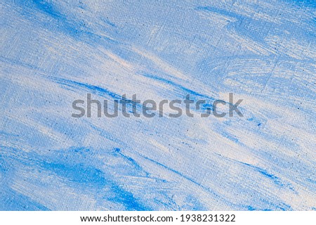 creative sky background: temporary image of cloudy blue heaven on a rough canvas with colored primer 