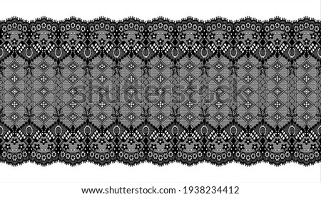 Black Wide Trim Lace Ribbon for Decorating