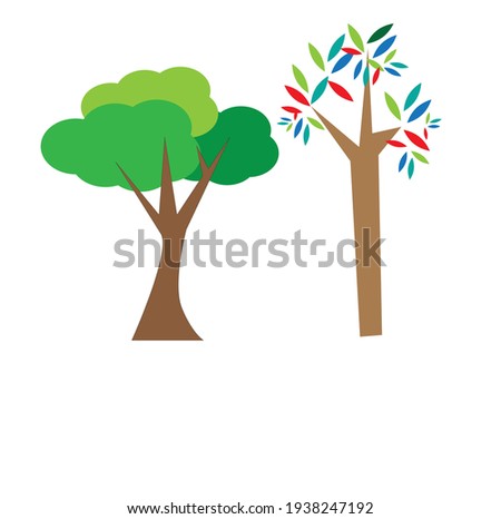 flat or minimalist vector tree logo or icon or clipart