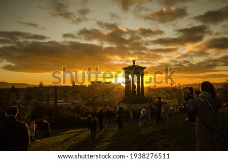 Sunset in Edinburgh, play with lights