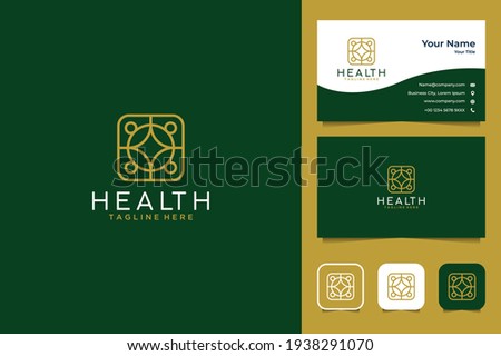 health geometry logo design and business card