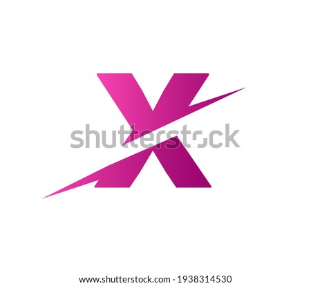 Abstract X letter logo with slice concept vector. Colorful Slice X letter logo modern, minimal, elegant, brand and trendy