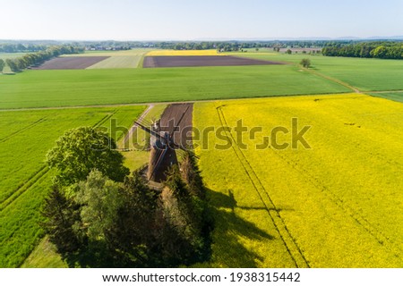 Windmill from the air, Lower Saxony, Germany