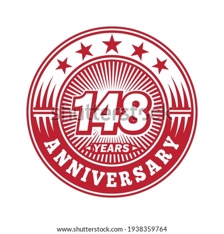 148 years anniversary. Anniversary logo design. Vector and illustration.