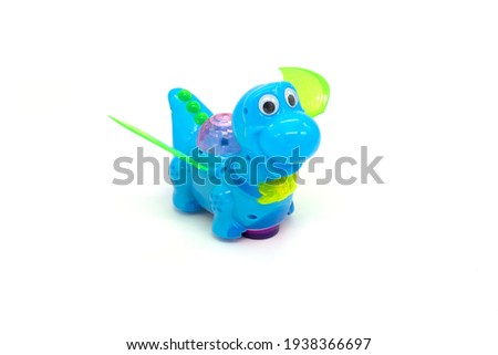 Plastic dragon toy isolated white