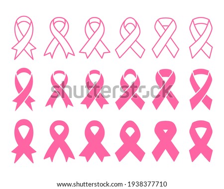 Vector pink ribbon cross Breast cancer day sign in women Cancer fighting ideas