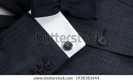 Men Bowtie Cravat Cufflinks. Set Fashion. Bow Ties for Mens.