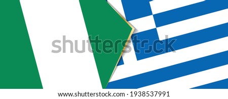 Nigeria and Greece flags, two vector flags symbol of relationship or confrontation.