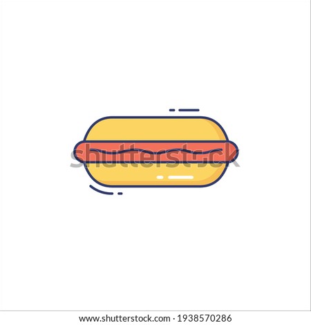 Hot dog Flat Icon Isolated On White Background