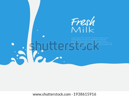 Pouring milk with splash abstract background vector illustration Royalty-Free Stock Photo #1938615916