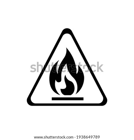 Attention fire hazard black element. Warning sign. Pictogram for web page, mobile app, promo. UI UX GUI design element