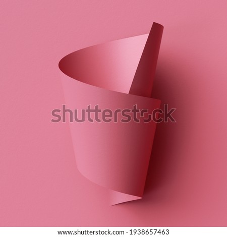 3d render, abstract fashion pink background with paper roll