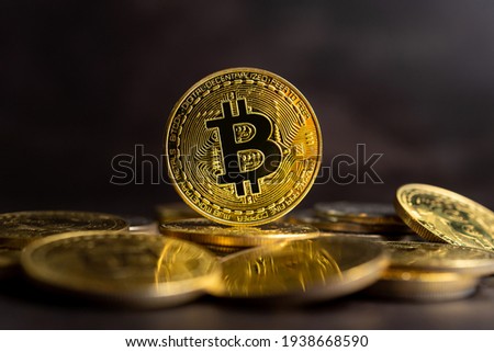 Bitcoin BTC Cryptocurrency Coins. Stock Market Concept. Royalty-Free Stock Photo #1938668590