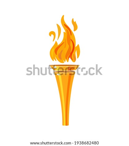 Torch icon isolated on white background. Fire. Flaming figure. Vector illustration isolated on white background.