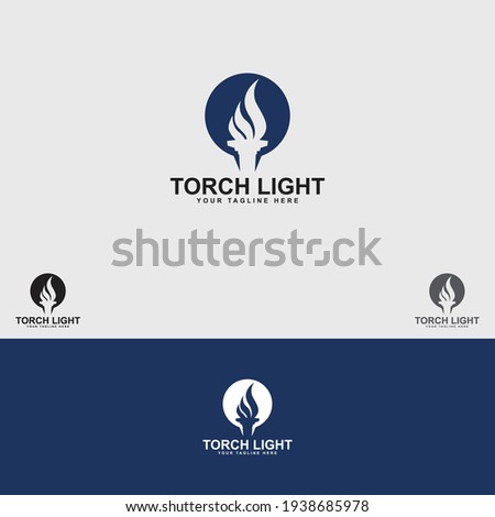 TORCH LIGHT logo design vector template