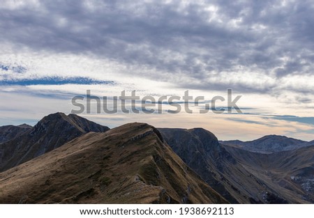 Rugged mountain landscape in autumn