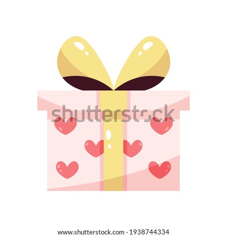 Isolated valentines gift box. Valentines day - Vector illustration