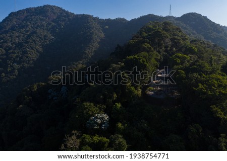 aerial view of the chinese view Tijuca National Park in Rio de Janeiro, Brazil