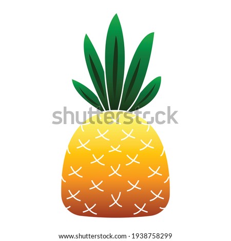 Tropical pineapple icon. Cartoon of tropical pineapple vector icon for web design isolated on white background