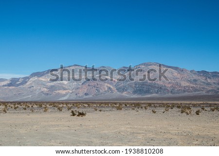 A landscape shot of the desert and mountains in Death Valley