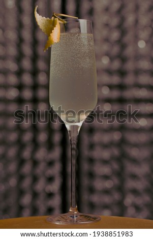 Exotic cocktails in blurry background. Fresh summer, spring cold alcohol drink.