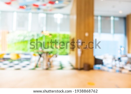 Abstract blur defocus hotel lobby interior hall for background