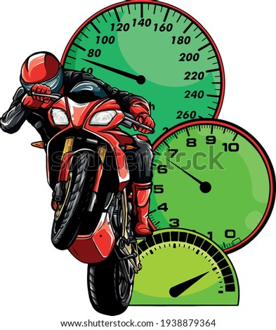 Motorbike rider, abstract vector. Road motorcycle racing