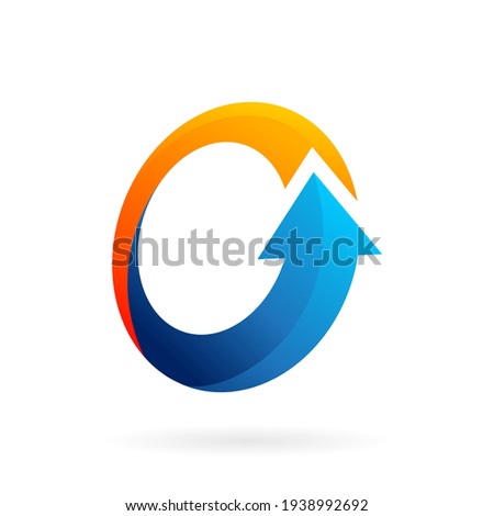 growth arrow circle logo vector icon