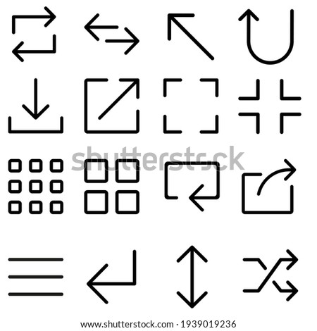 Arrows icon vector set. interface illustration sign collection. multimedia symbol or logo.