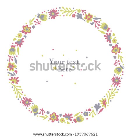 flower doodle wreath, autumn or summer mood 10.2
