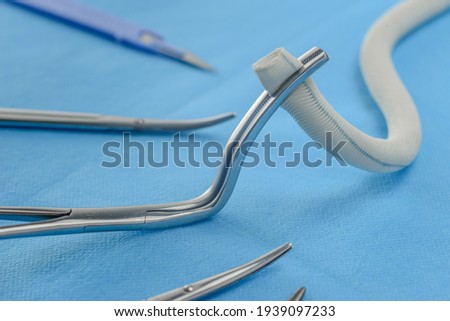 Metal surgical instruments used during operations Royalty-Free Stock Photo #1939097233